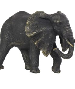elefante de bronce y polipiedra con detalles dorados