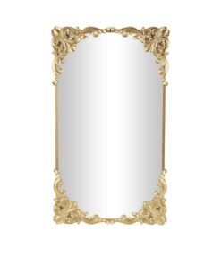 Espejo piso alto, de metal dorado