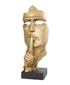 rostro de gesto tranquilo y base negra