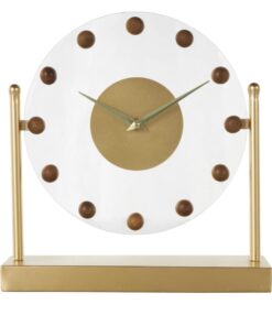 Reloj decorativo de metal dorado con esfera
